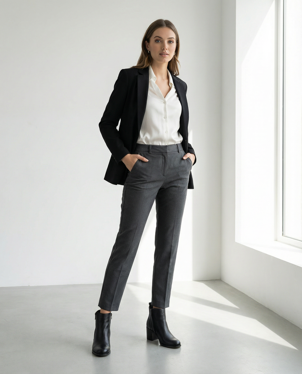 Handgefertigte Leder-Stiefeletten mit Vintage-Finish & Reißverschluss (303)