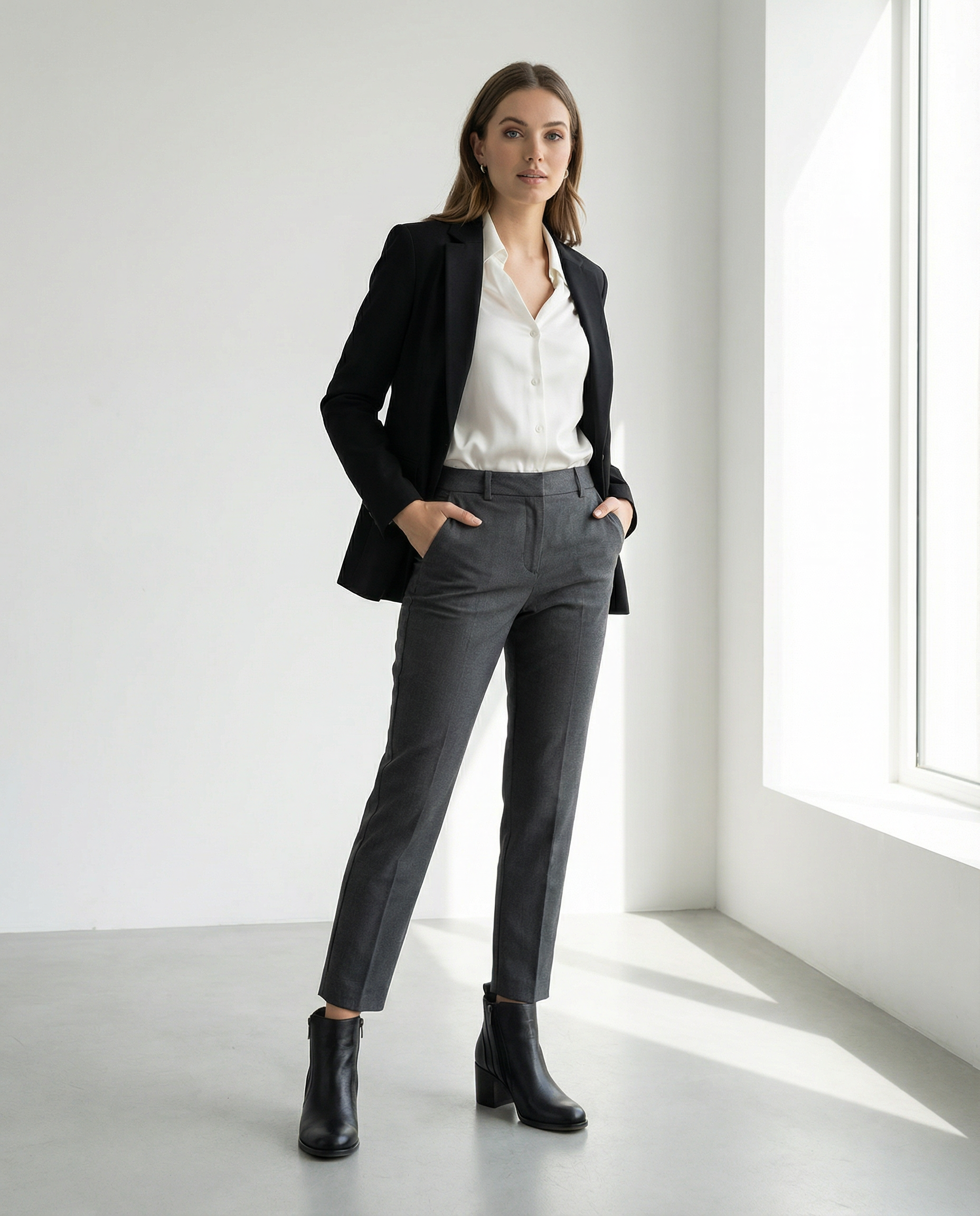 Handgefertigte Leder-Stiefeletten mit Vintage-Finish & Reißverschluss (303)