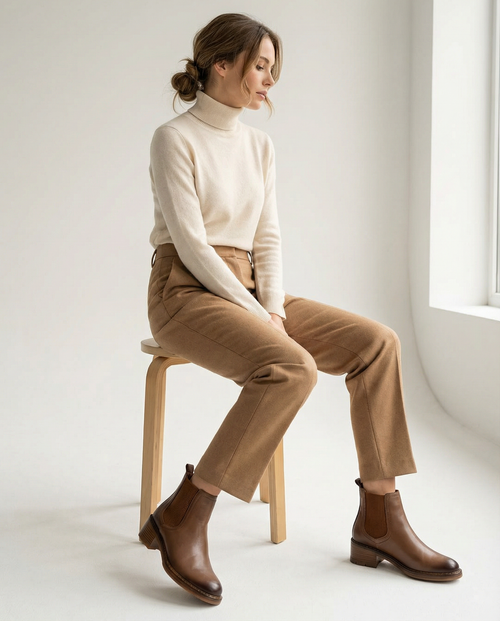 Handgefertigte Chelsea Boots aus Premium-Glattleder  (2325 Glattleder)